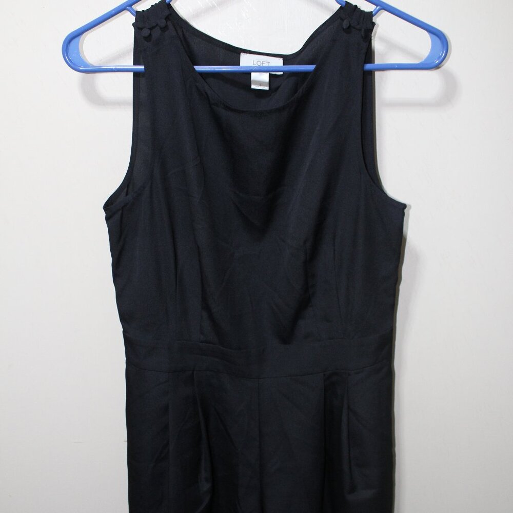 Ann Taylor Loft Black Sleeveless Romper Shorts Side Zipper 2 EUC